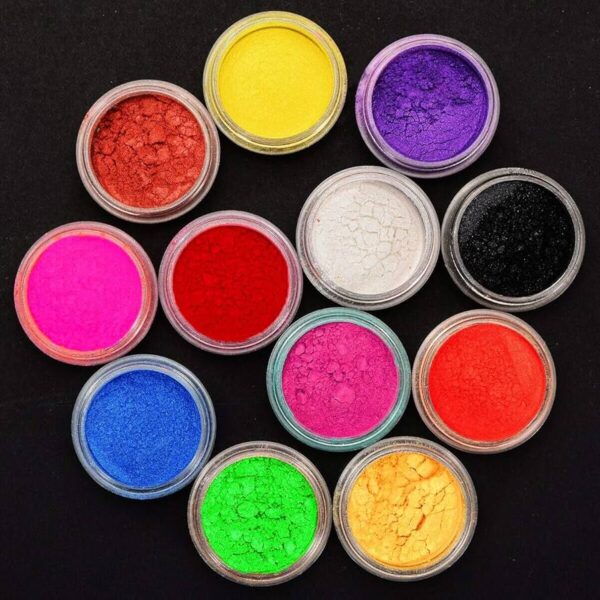MICA PIGMENT- Magenta ,SM021 PINK , ROSE RED PEARL , WHITE PEARL, BLUE RED , BRONZE 5964 -10 or 20 gm each(6 set)